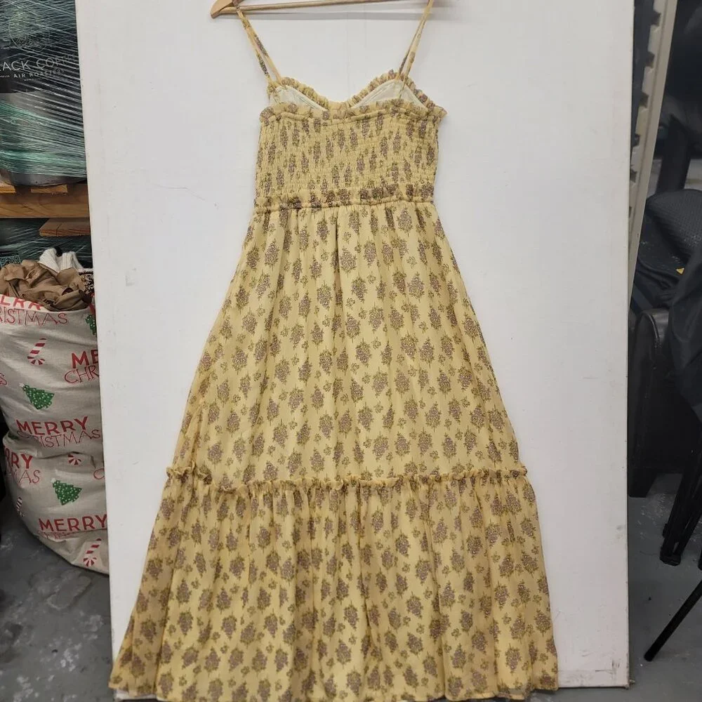 Patrons of Peace Yellow Floral Maxi Dress Size Medium boho - Picture 2 of 12